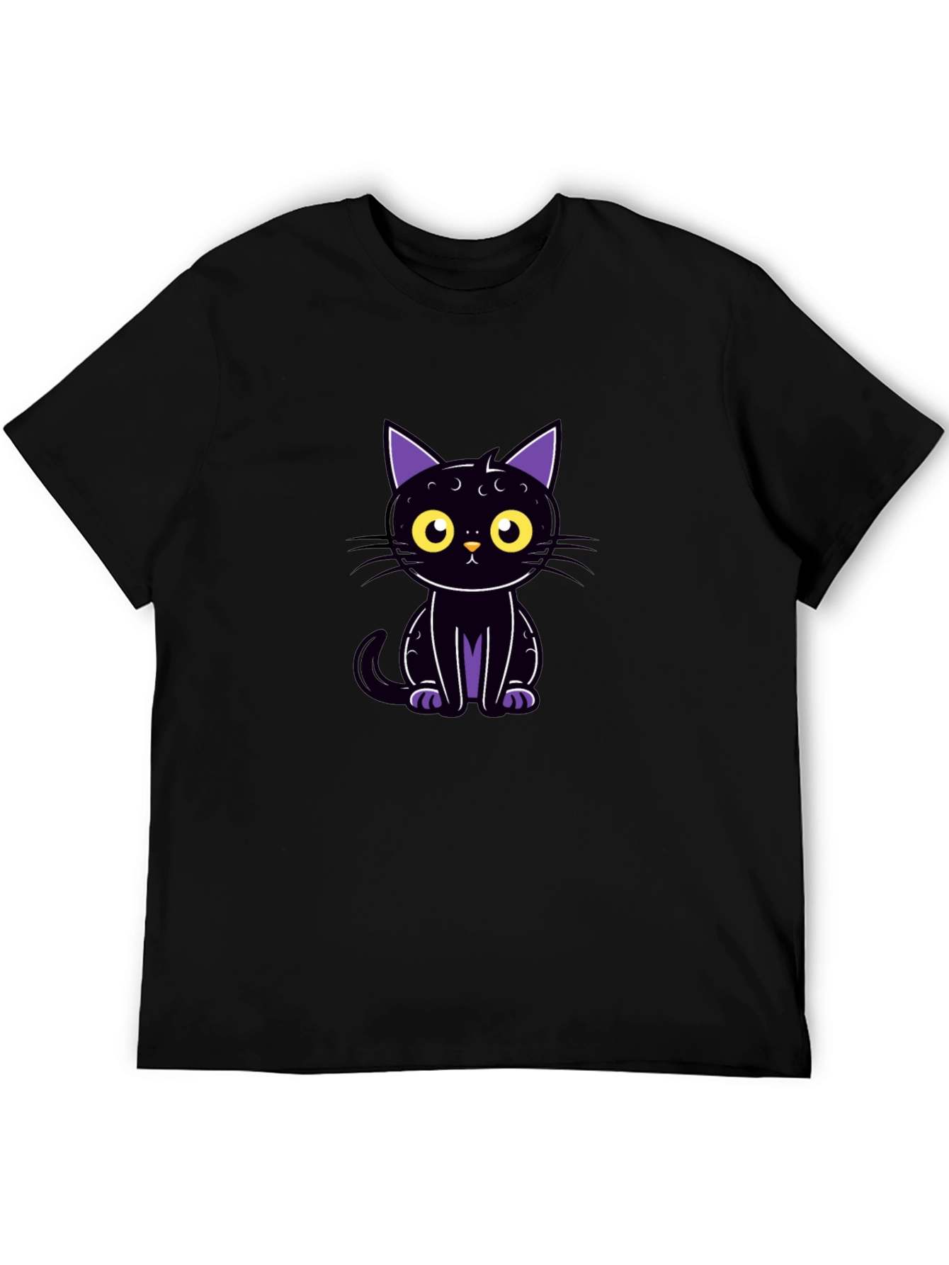 Cute Black Cat Graphic Tee - Halloween Style