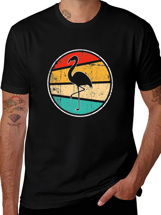 Retro Flamingo Graphic Tee - Vintage Style T-Shirt