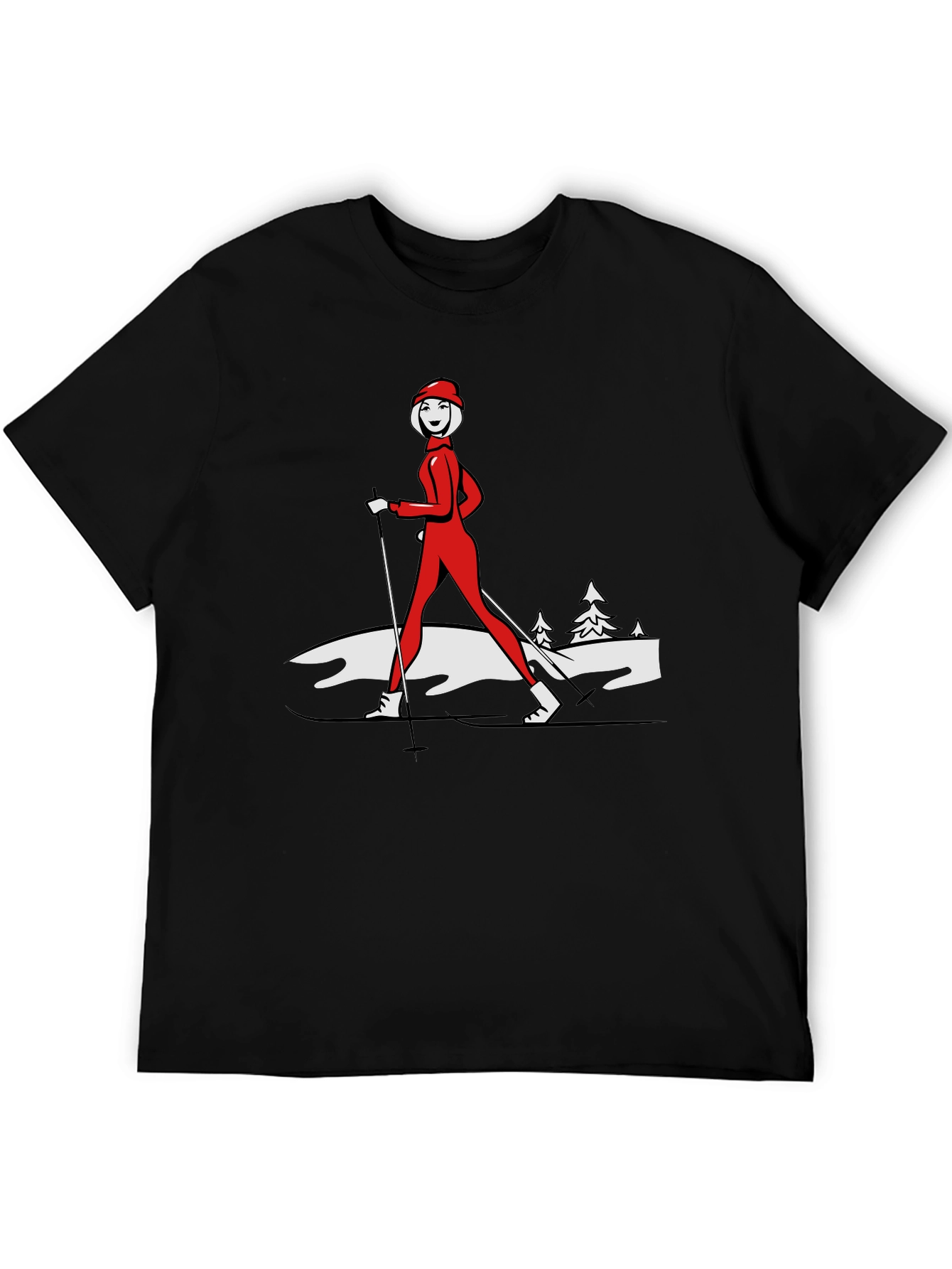 Retro Skiing T-Shirt - Womens Winter Sportswear