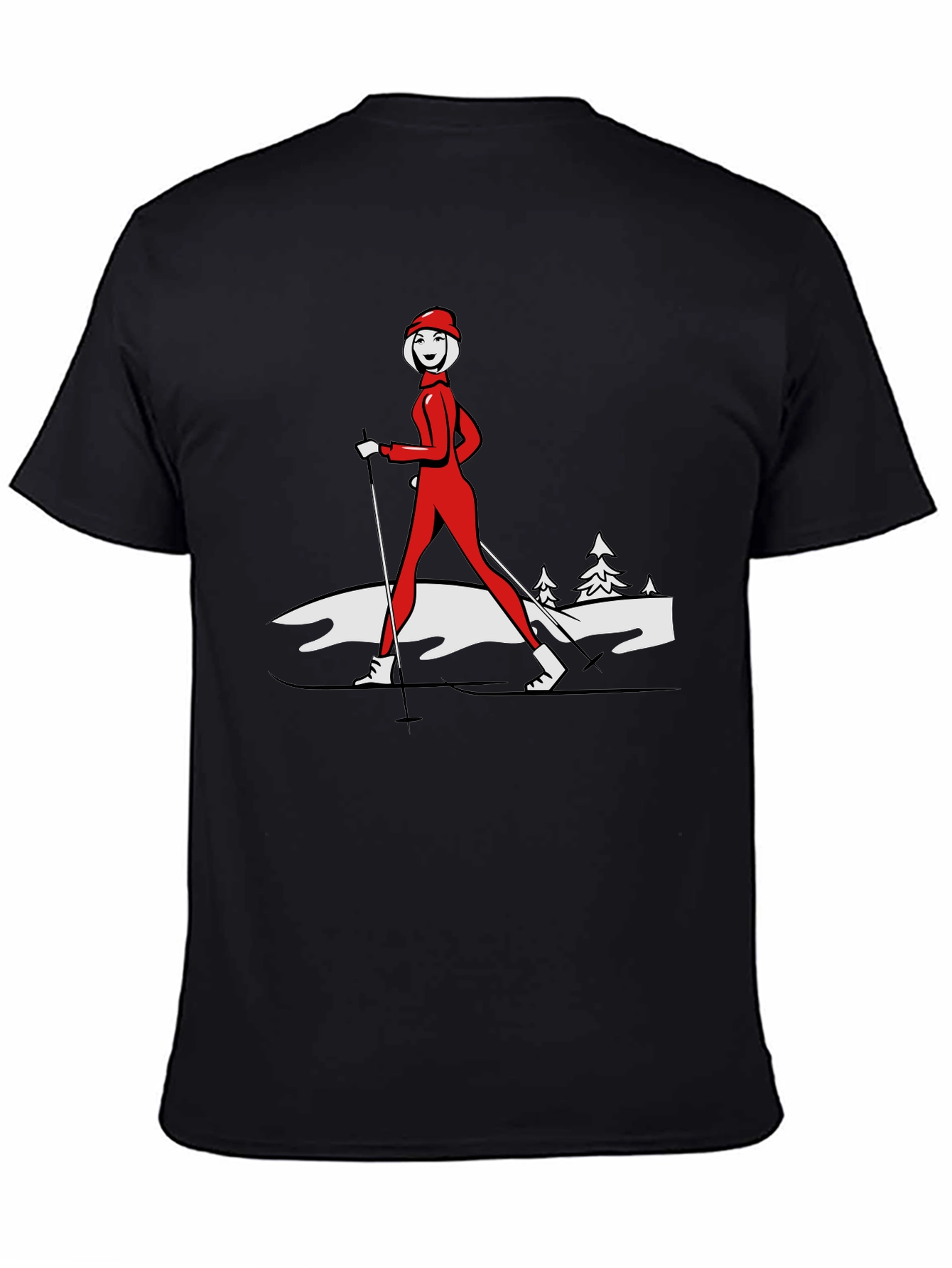 Retro Skiing T-Shirt - Womens Winter Sportswear