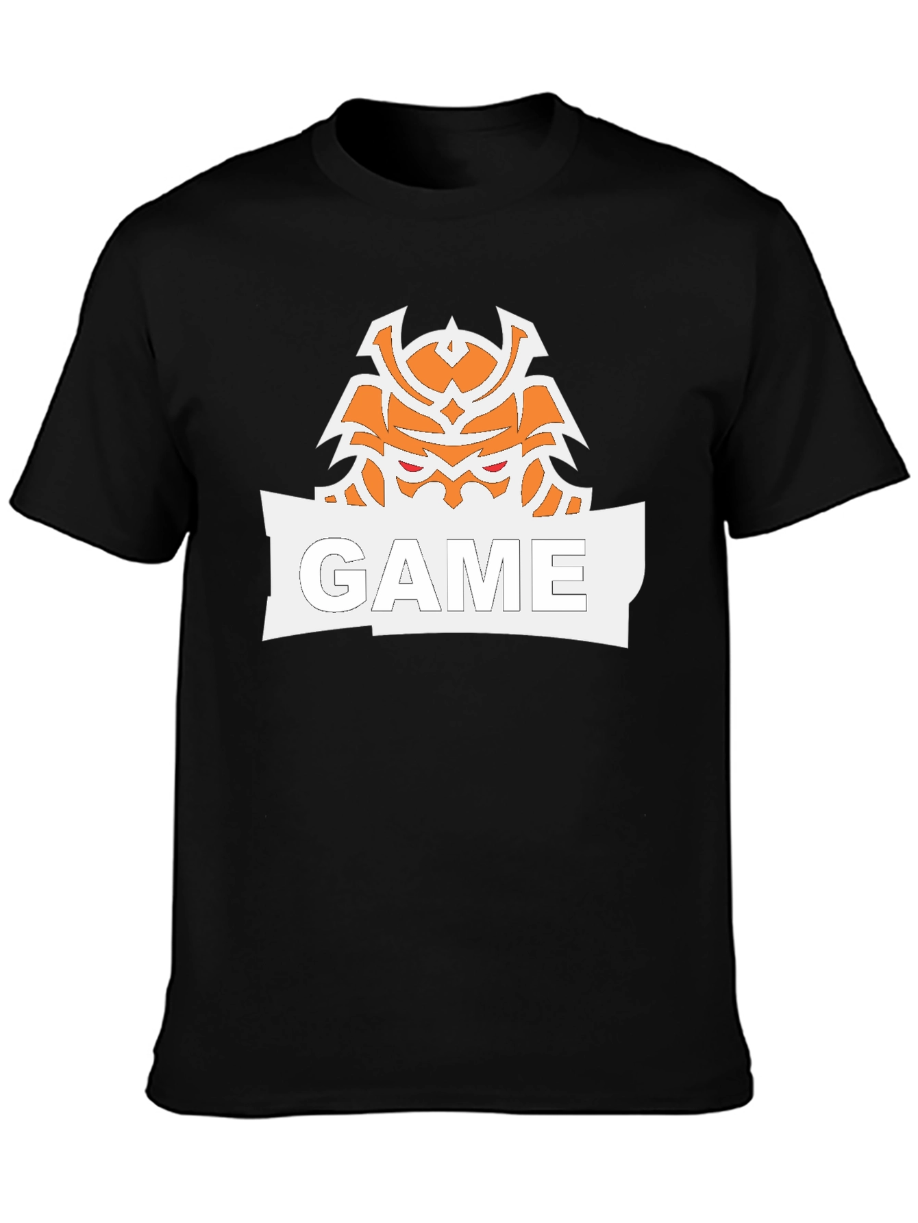 Game Samurai Graphic Print Black T-Shirt