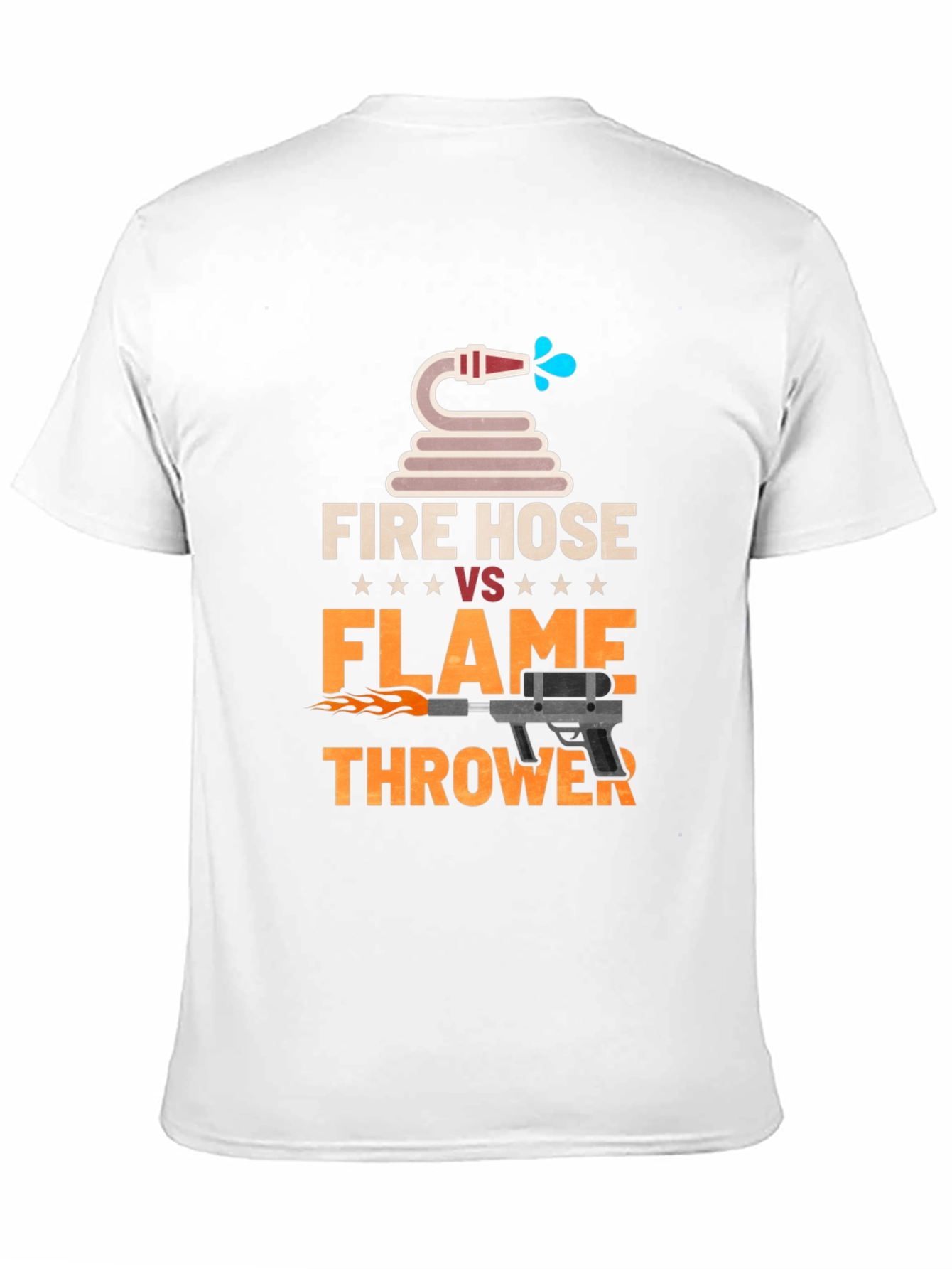 Fire Hose vs Flamethrower Graphic T-Shirt