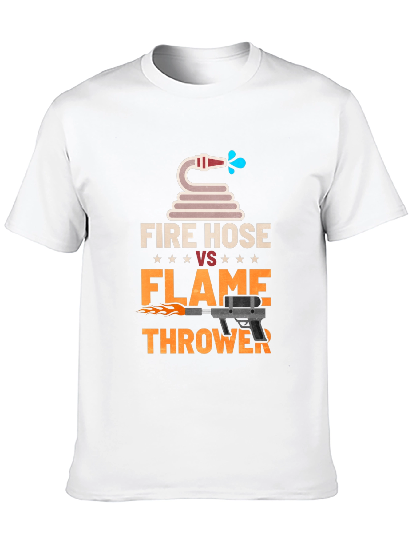 Fire Hose vs Flamethrower Graphic T-Shirt