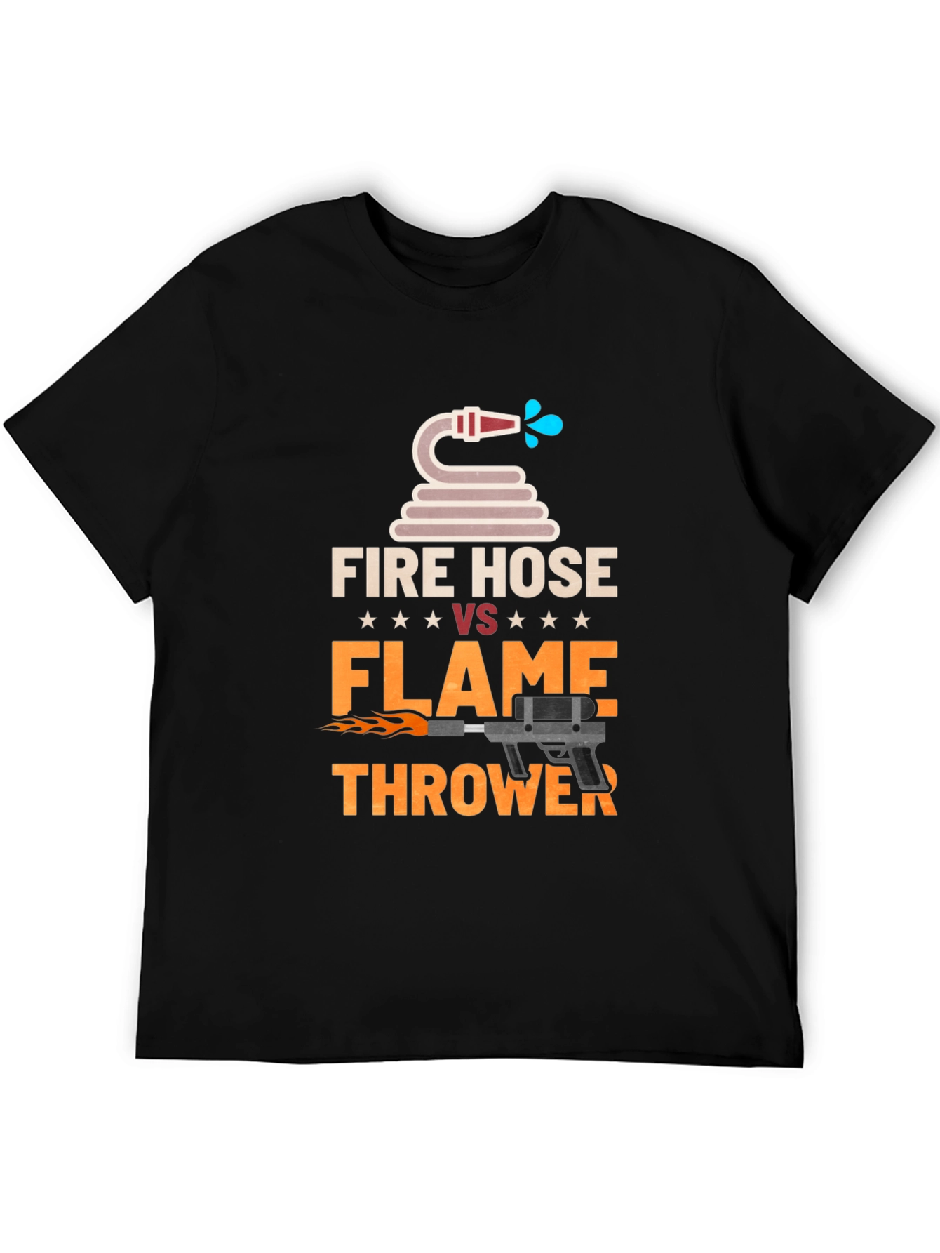 Fire Hose vs Flamethrower Graphic T-Shirt
