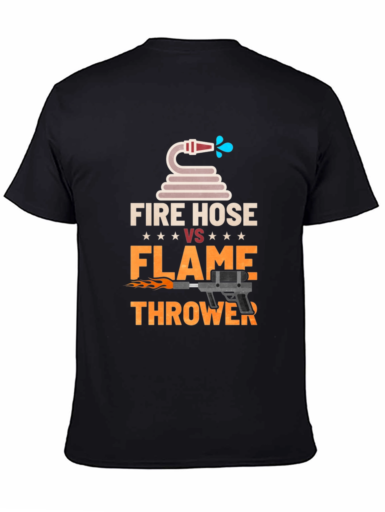 Fire Hose vs Flamethrower Graphic T-Shirt
