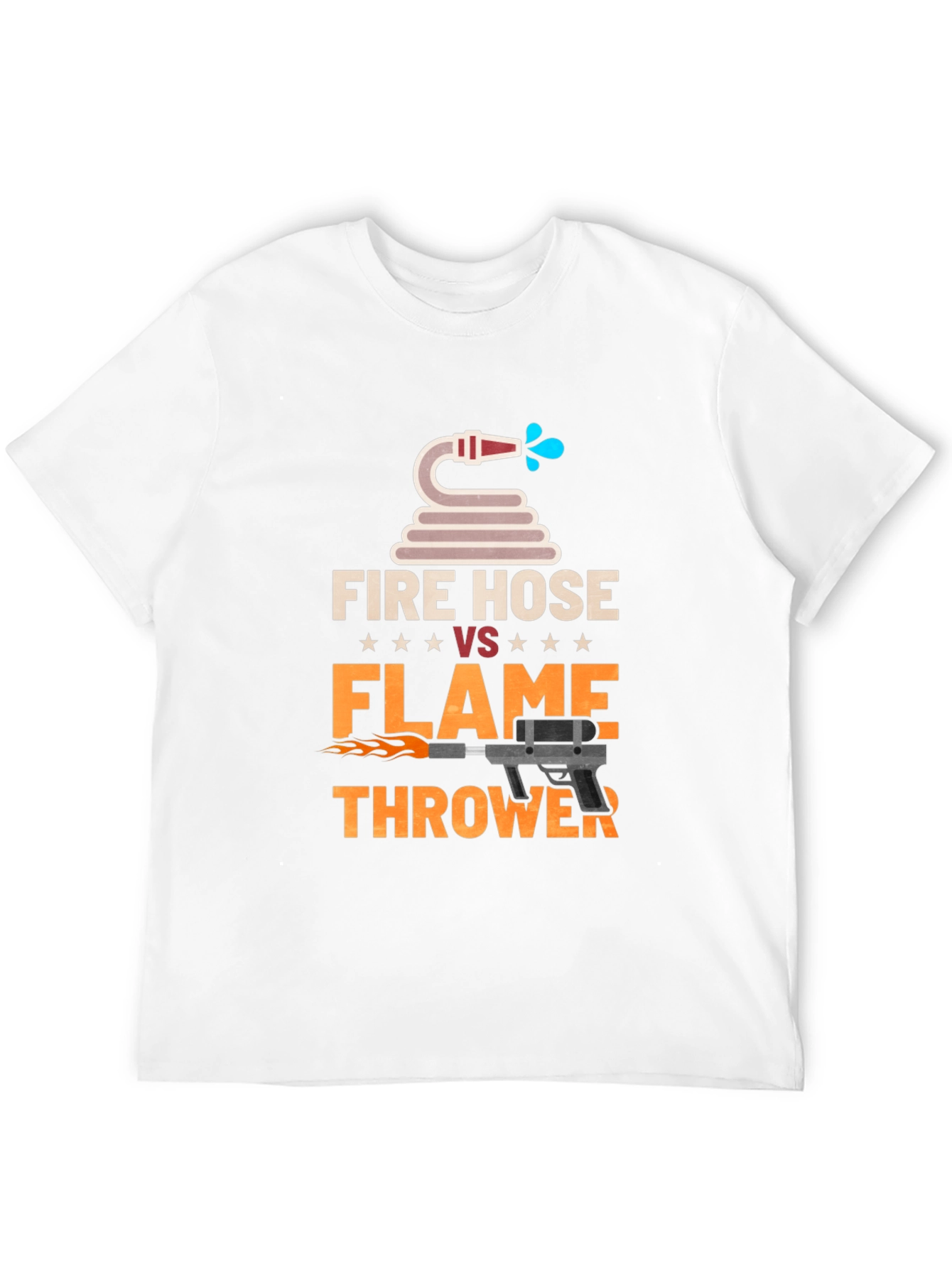 Fire Hose vs Flamethrower Graphic T-Shirt