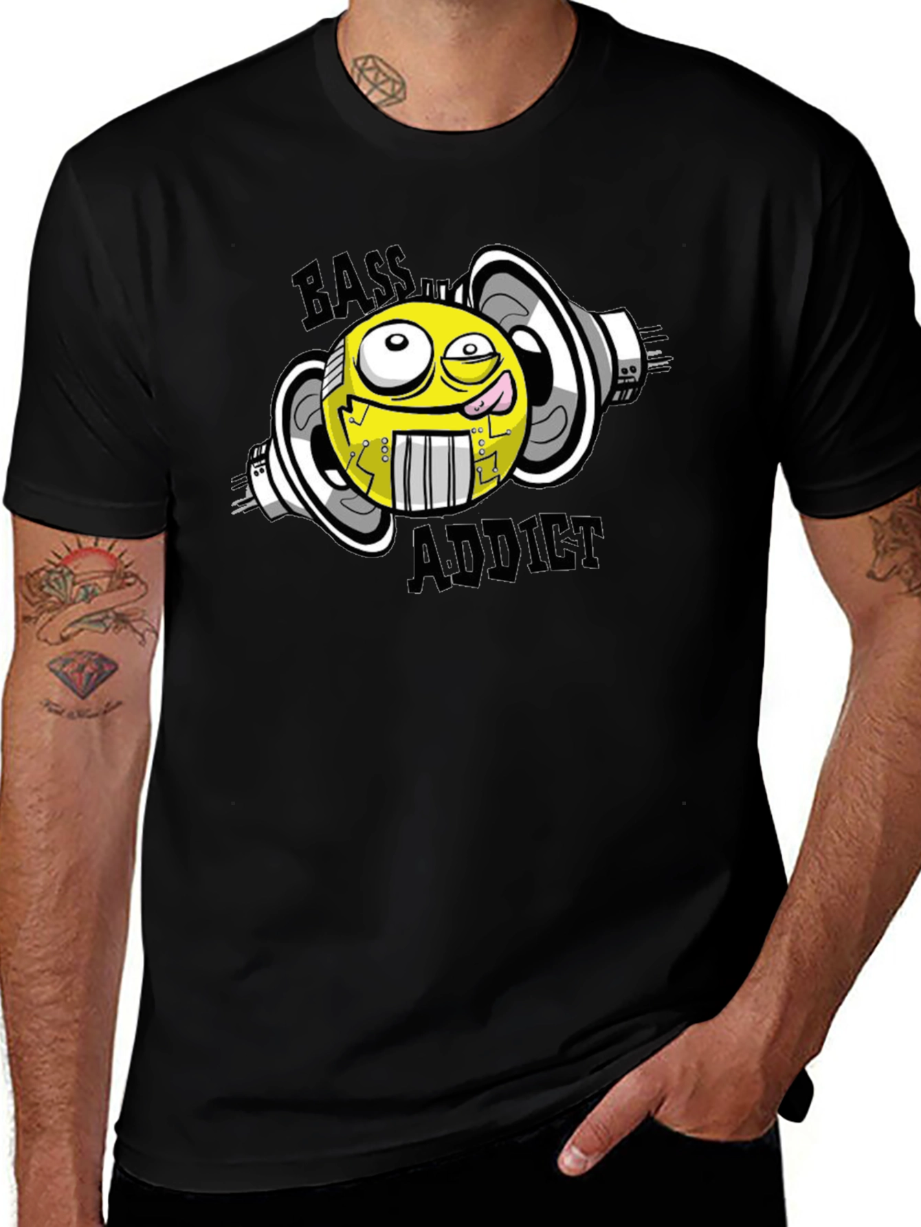 Bass Addict Graphic T-Shirt - Black