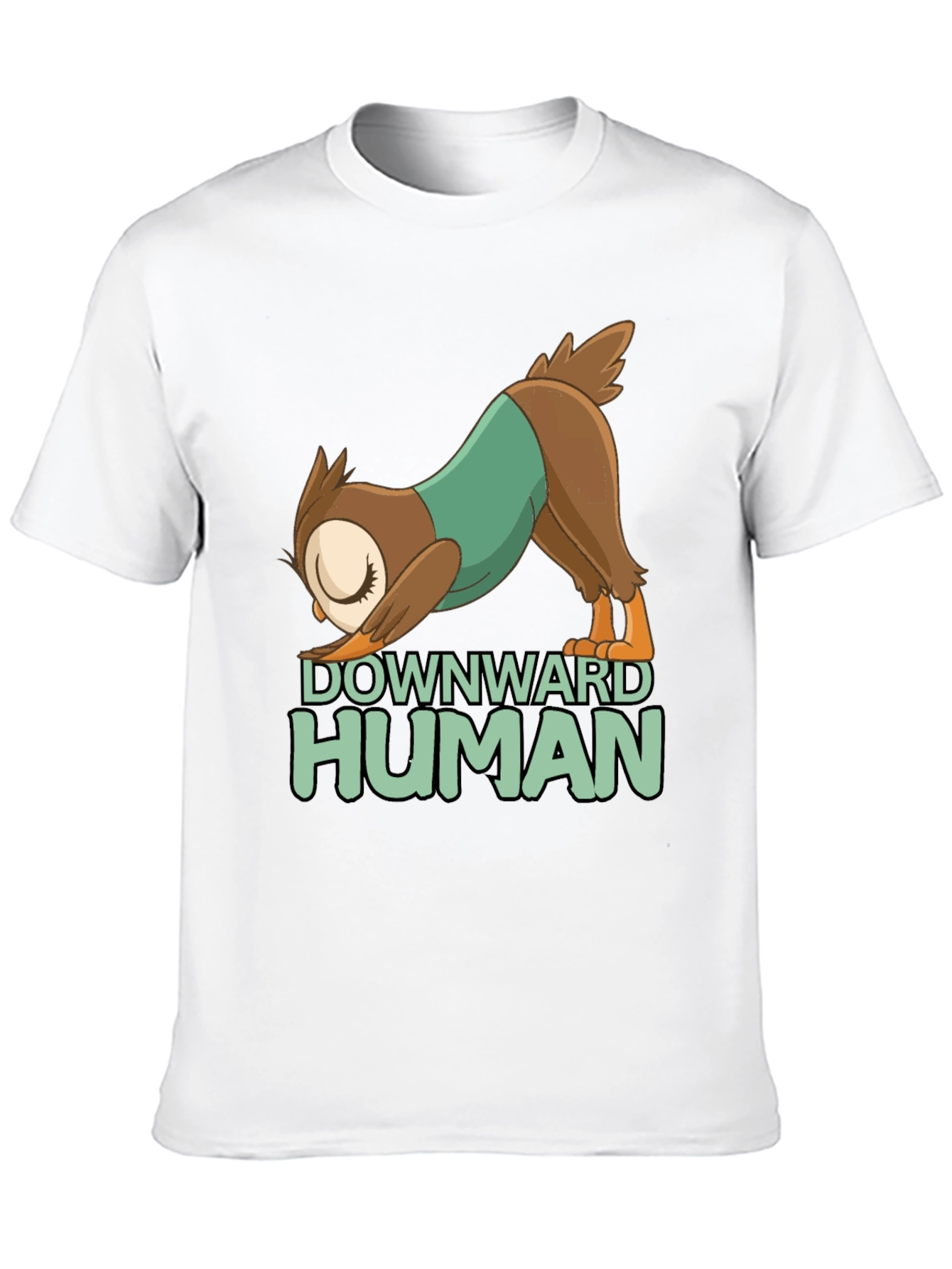 Downward Human Yoga Owl T-Shirt - Fun Graphic Tee