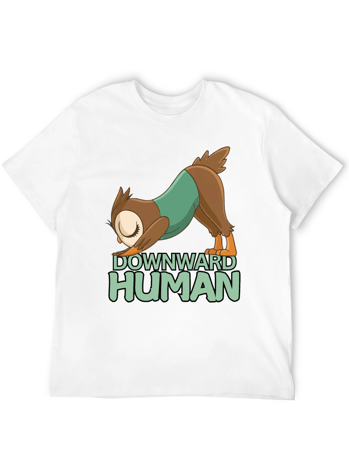 Downward Human Yoga Owl T-Shirt - Fun Graphic Tee