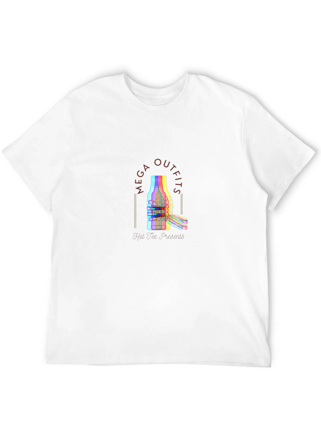 Mega Outfits Beer Bottle Graphic Tee - Black