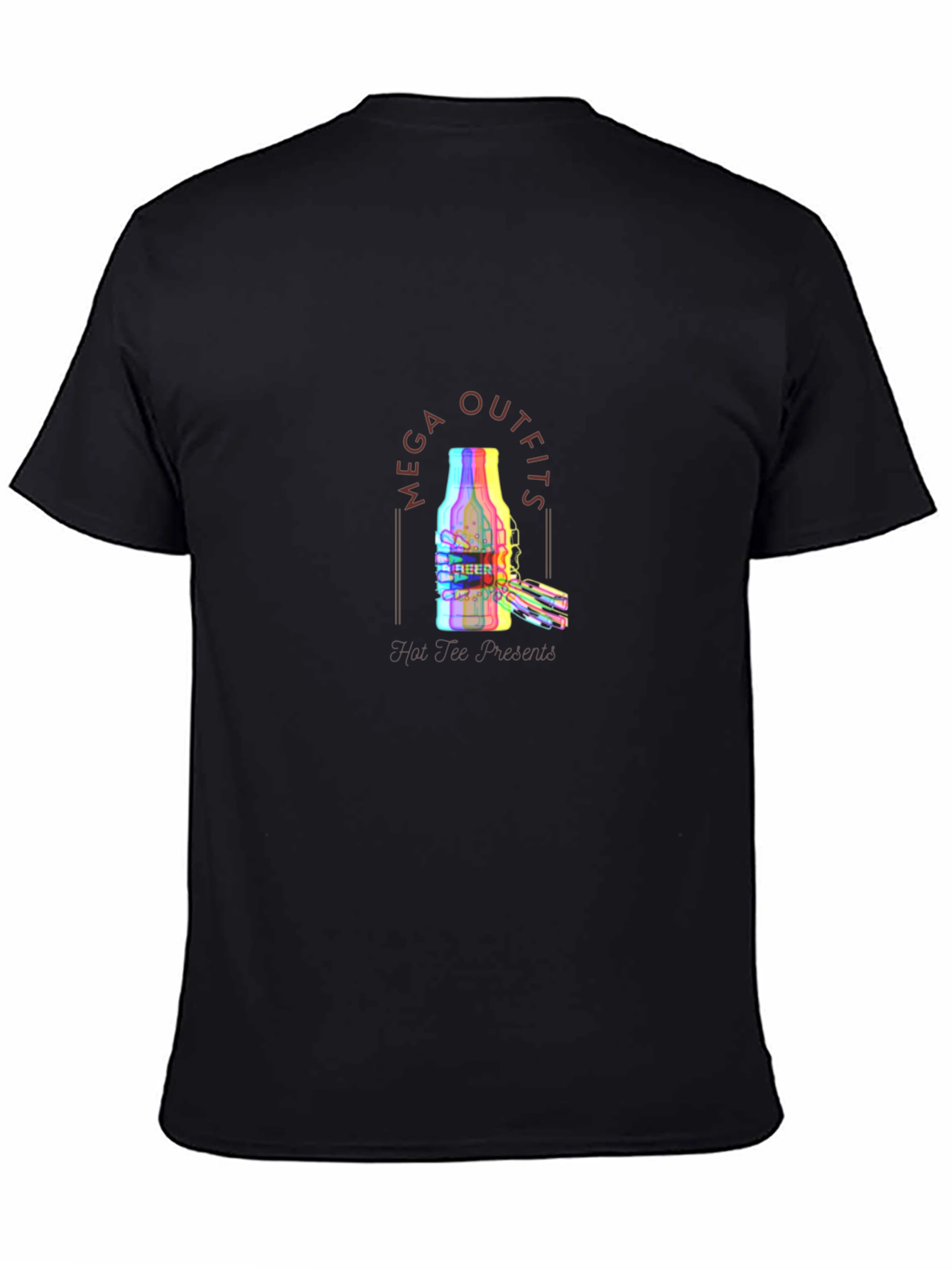 Mega Outfits Beer Bottle Graphic Tee - Black
