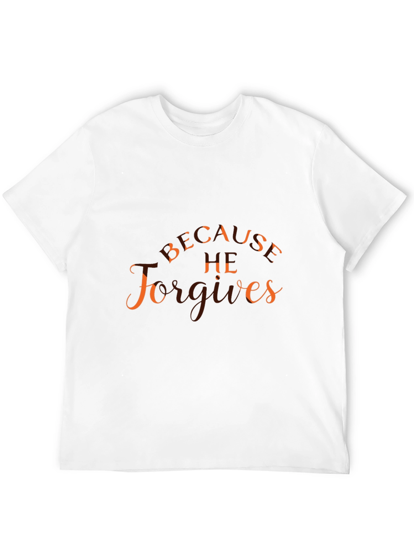 Because He Forgives Black Graphic T-Shirt
