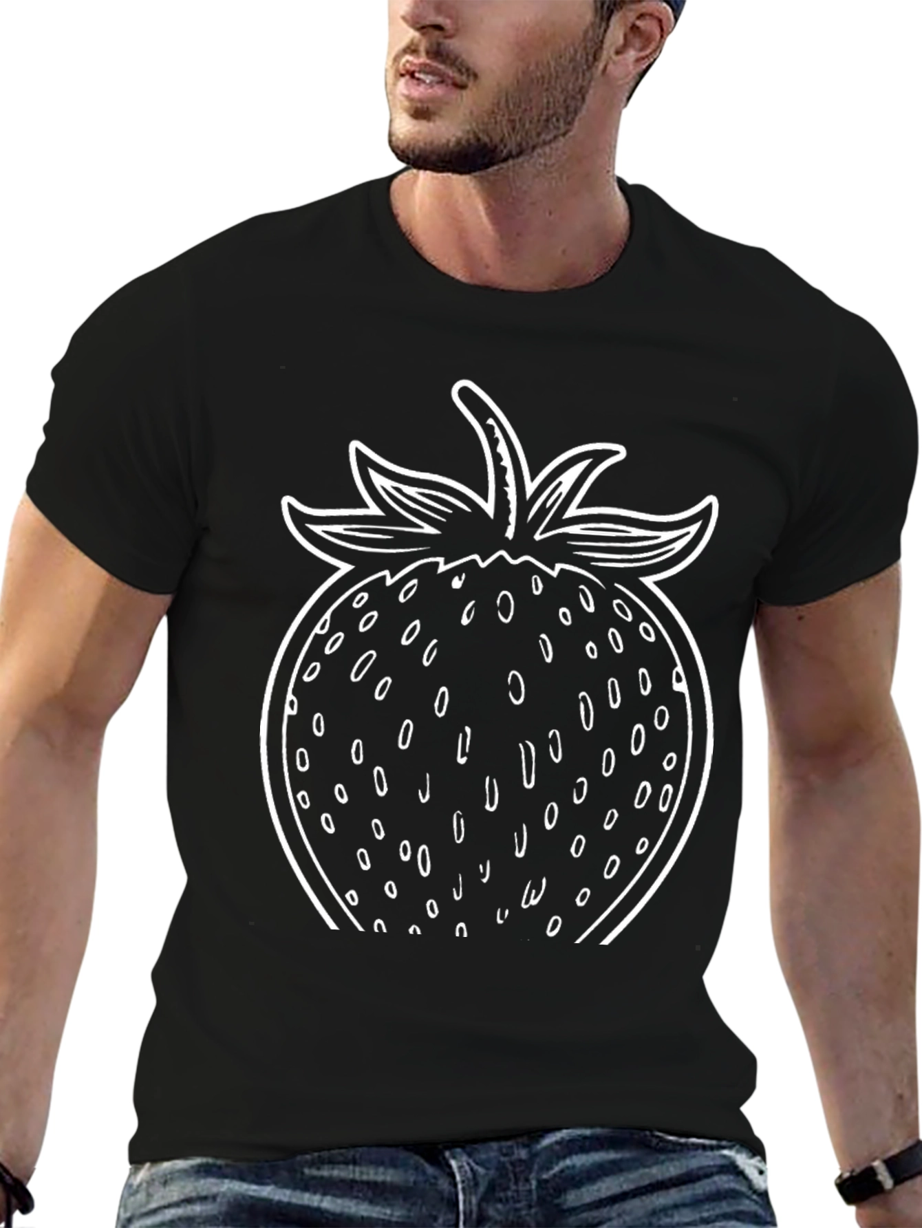 Strawberry Graphic T-Shirt - Black