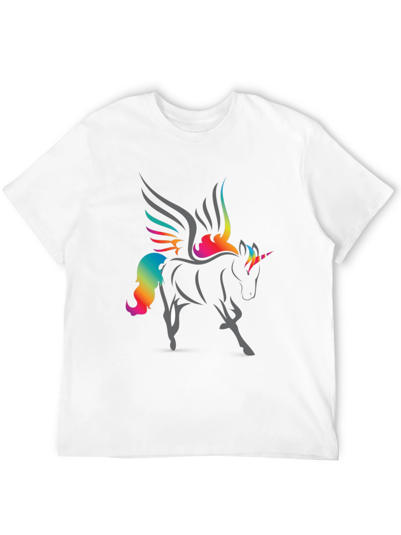 Rainbow Unicorn Graphic T-Shirt - Black