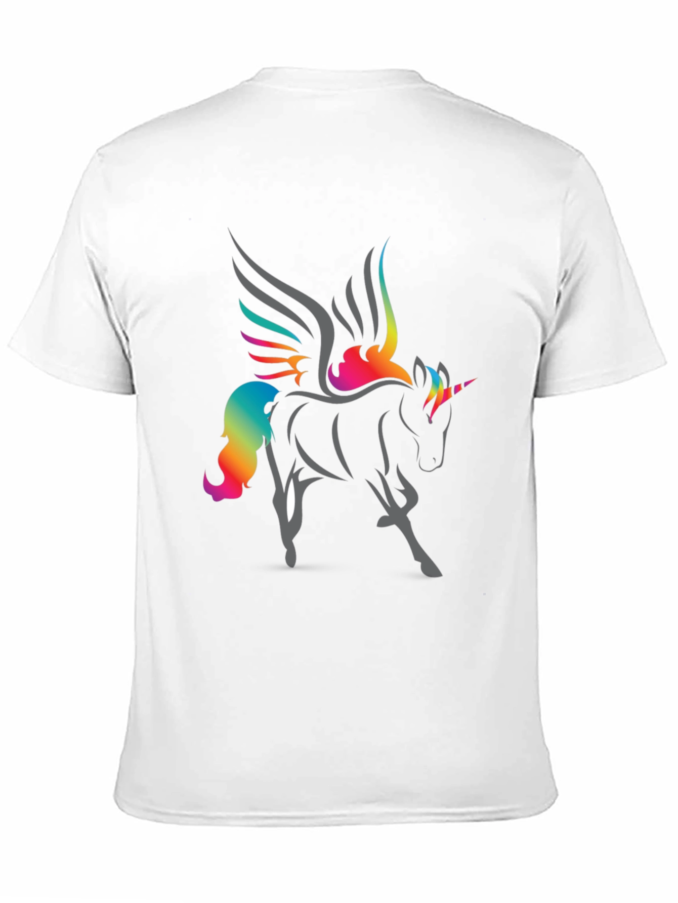 Rainbow Unicorn Graphic T-Shirt - Black