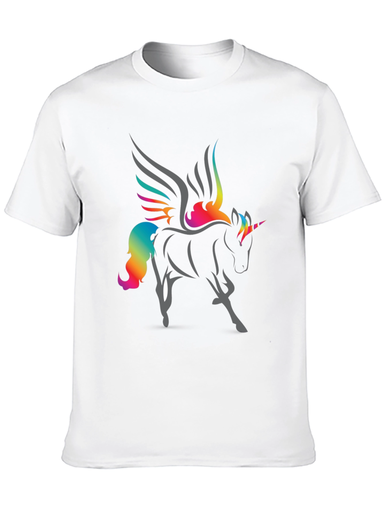 Rainbow Unicorn Graphic T-Shirt - Black