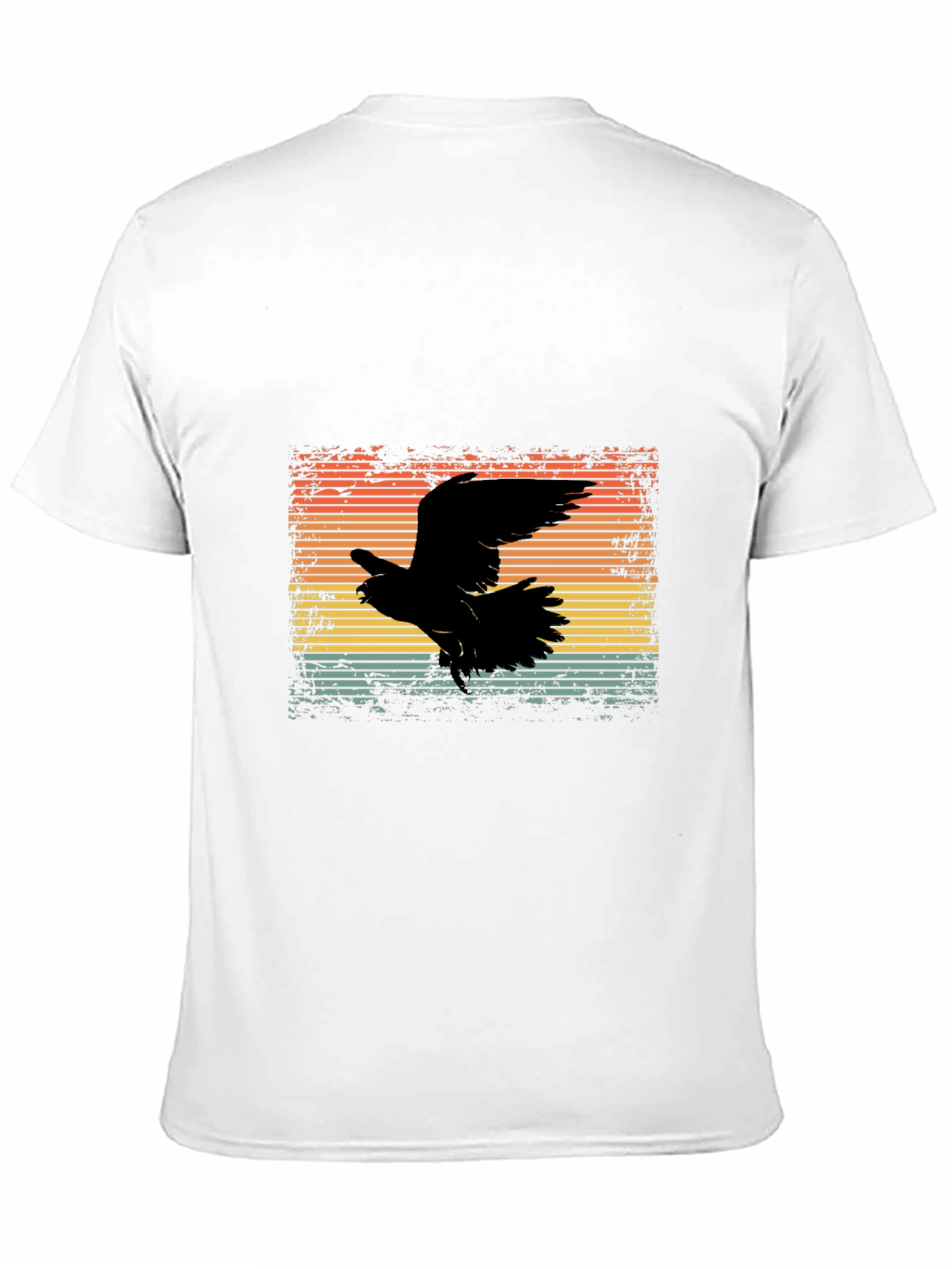 Retro Raven Graphic Tee - Mens Black T-Shirt