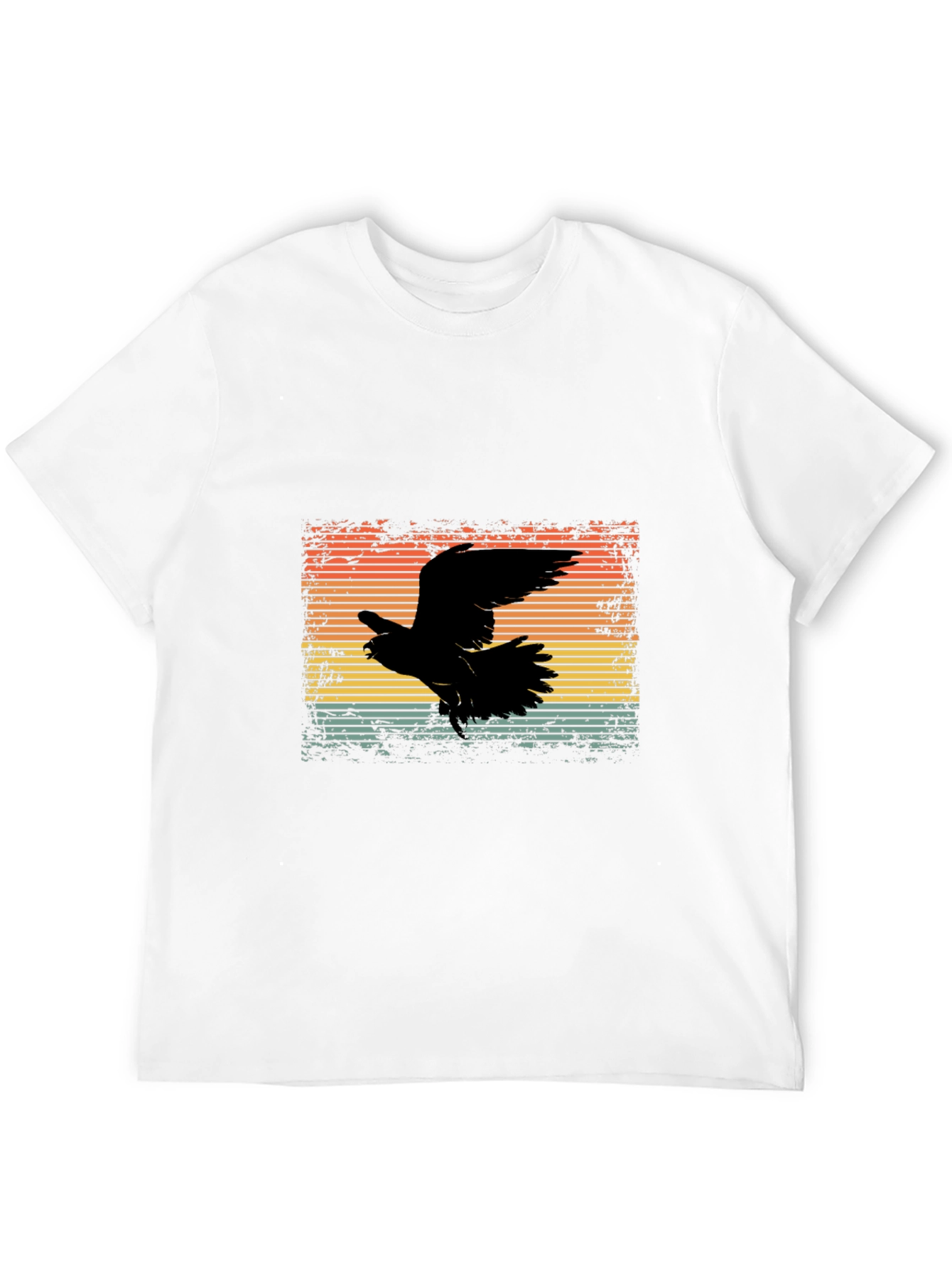 Retro Raven Graphic Tee - Mens Black T-Shirt