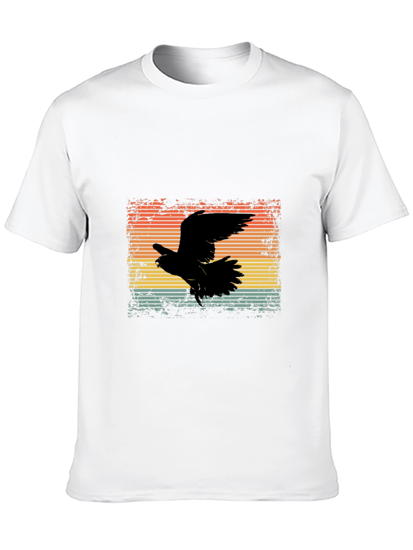 Retro Raven Graphic Tee - Mens Black T-Shirt