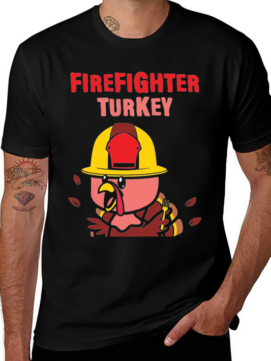 Firefighter Turkey Thanksgiving T-Shirt