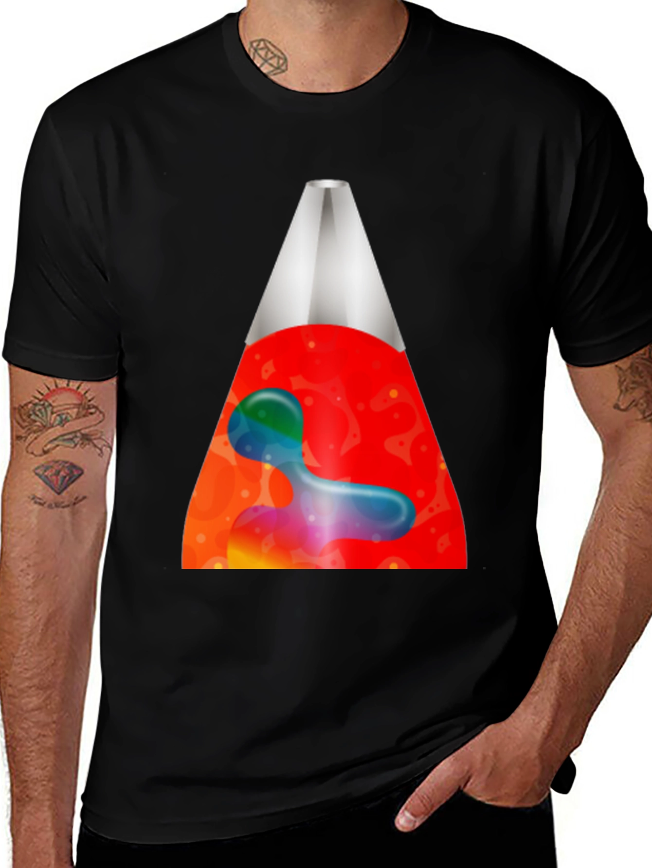 Retro Lava Lamp Graphic Tee - Black