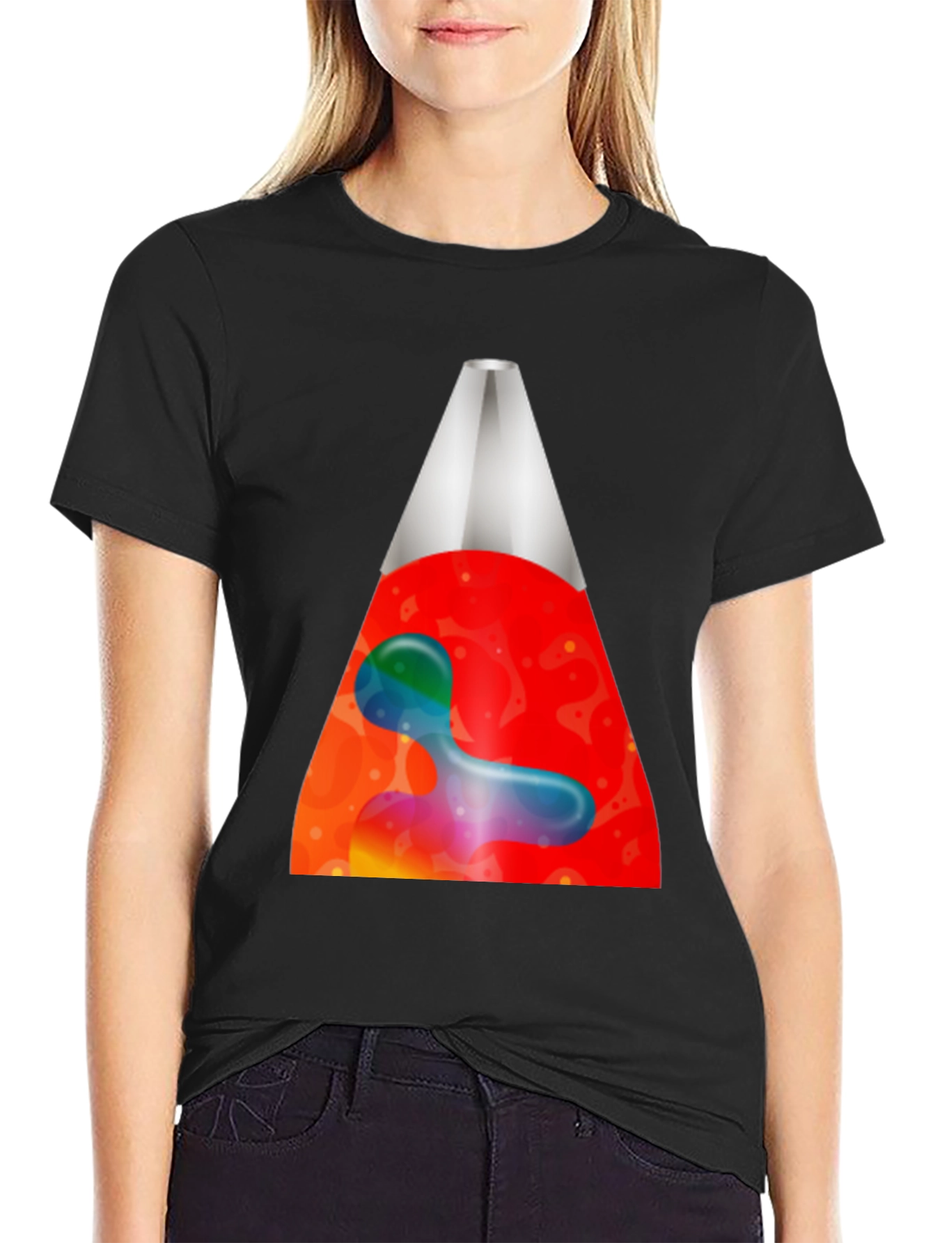 Retro Lava Lamp Graphic Tee - Black
