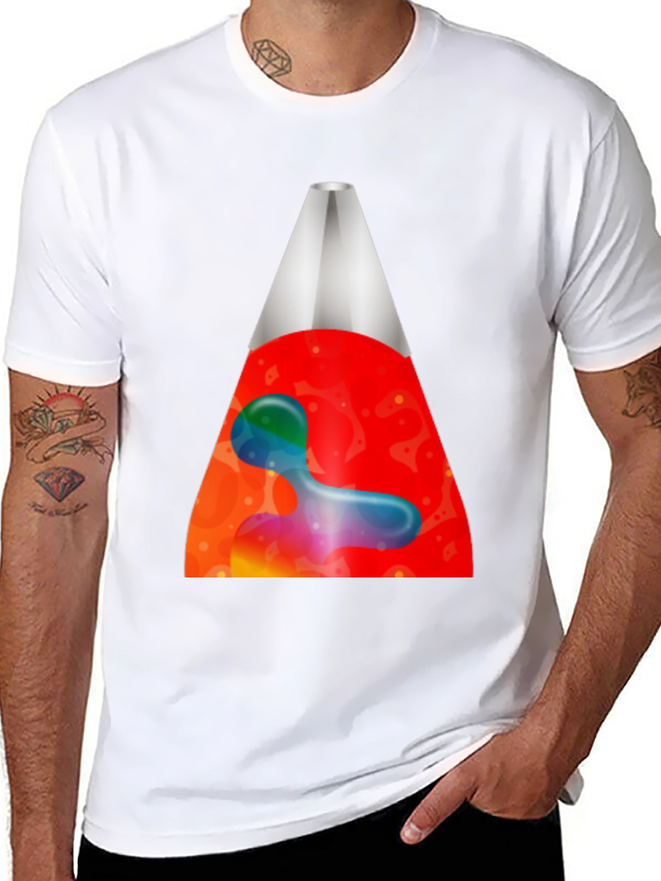 Retro Lava Lamp Graphic Tee - Black