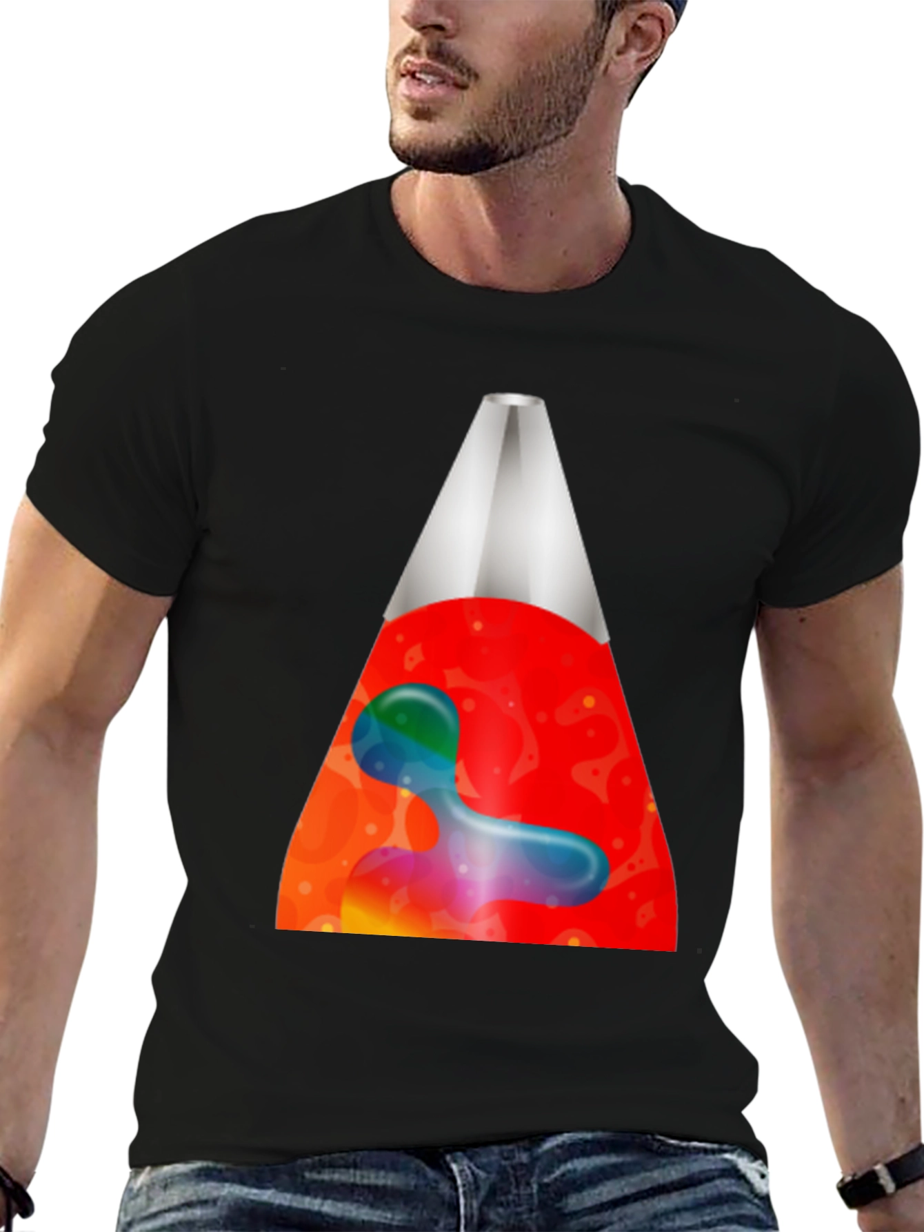 Retro Lava Lamp Graphic Tee - Black