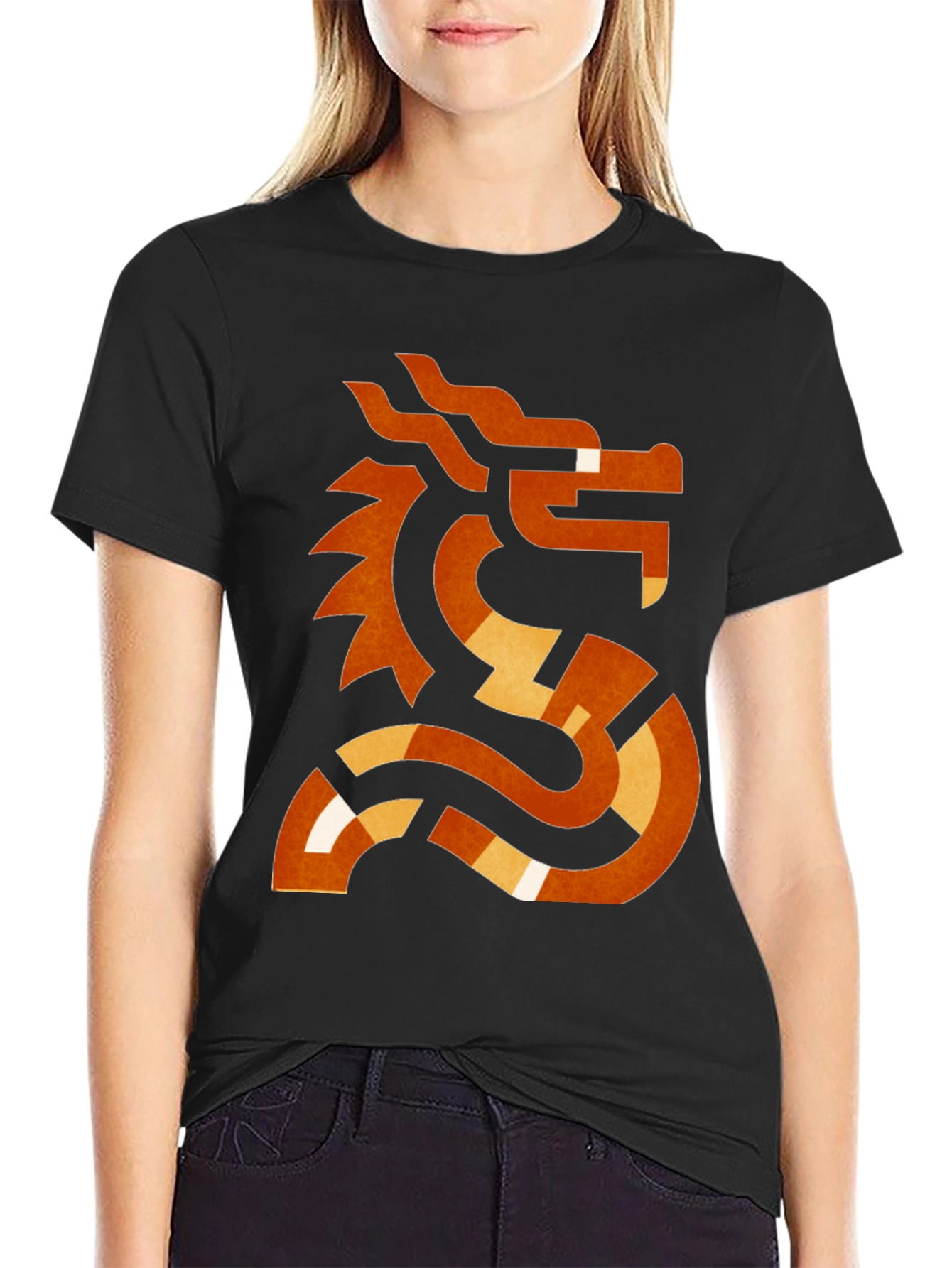 Abstract Dragon Graphic T-Shirt
