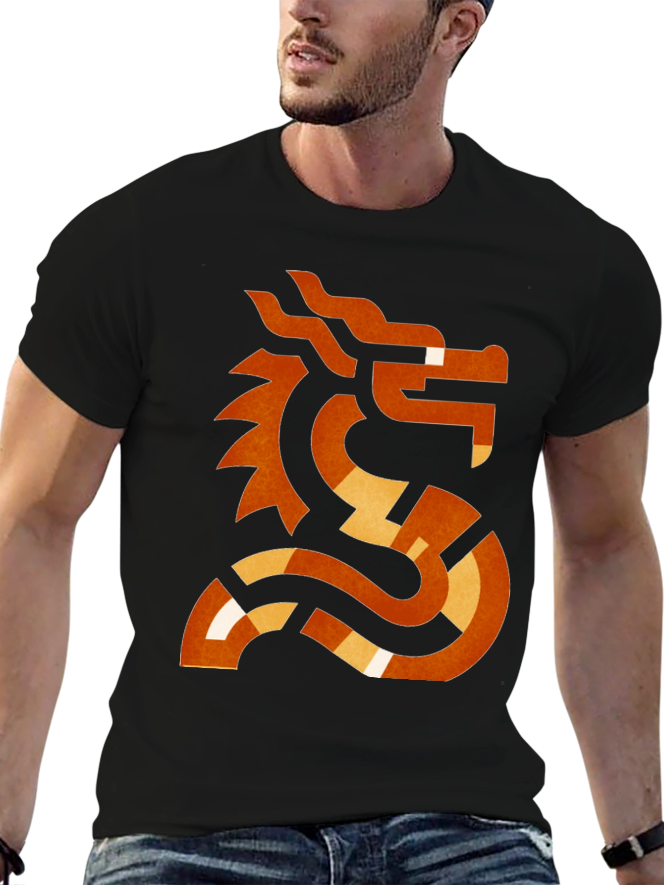 Abstract Dragon Graphic T-Shirt