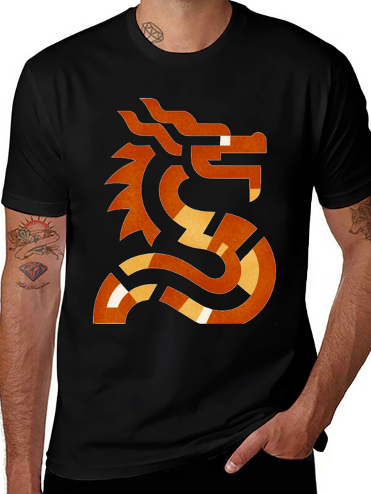 Abstract Dragon Graphic T-Shirt