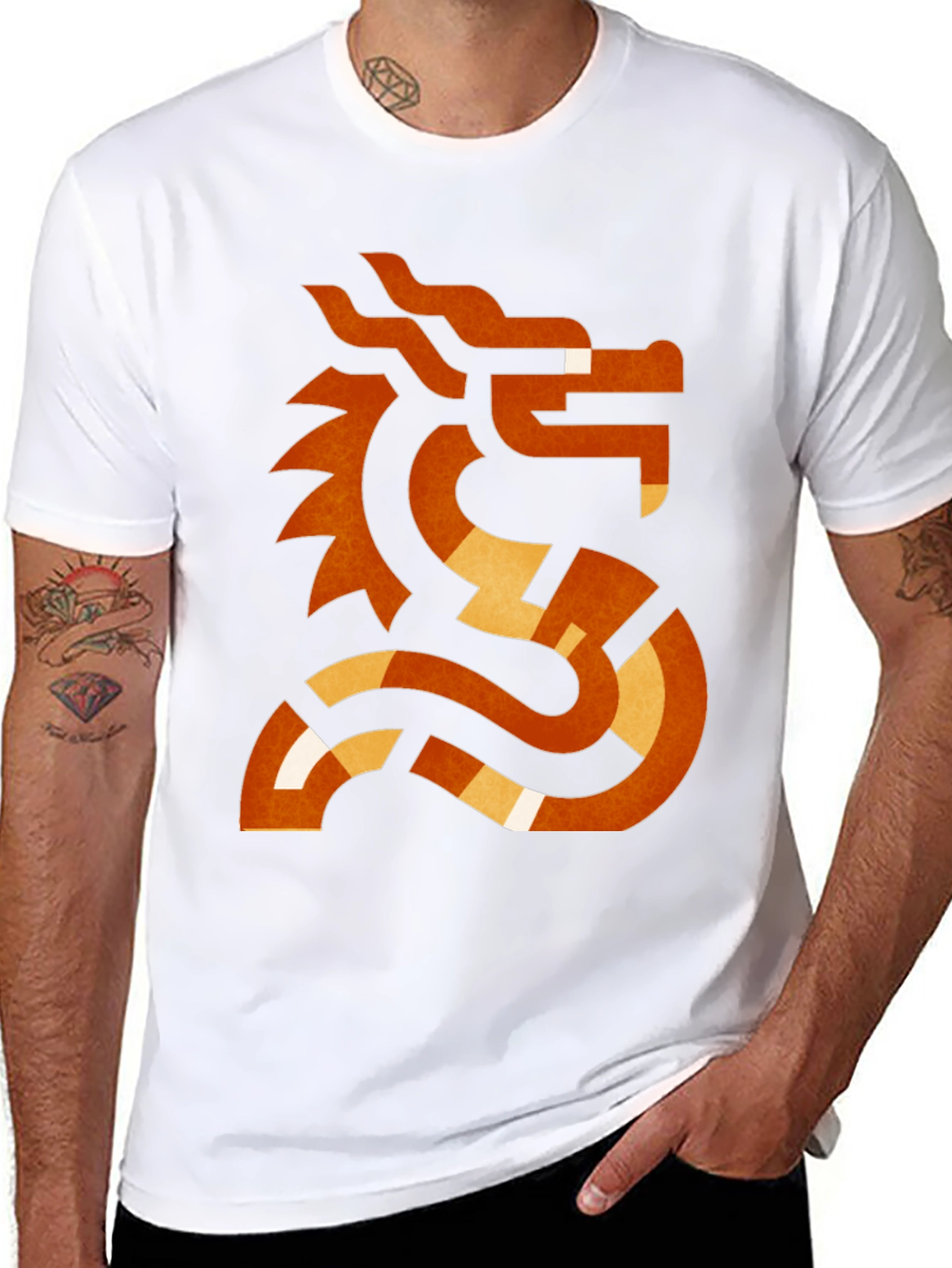 Abstract Dragon Graphic T-Shirt
