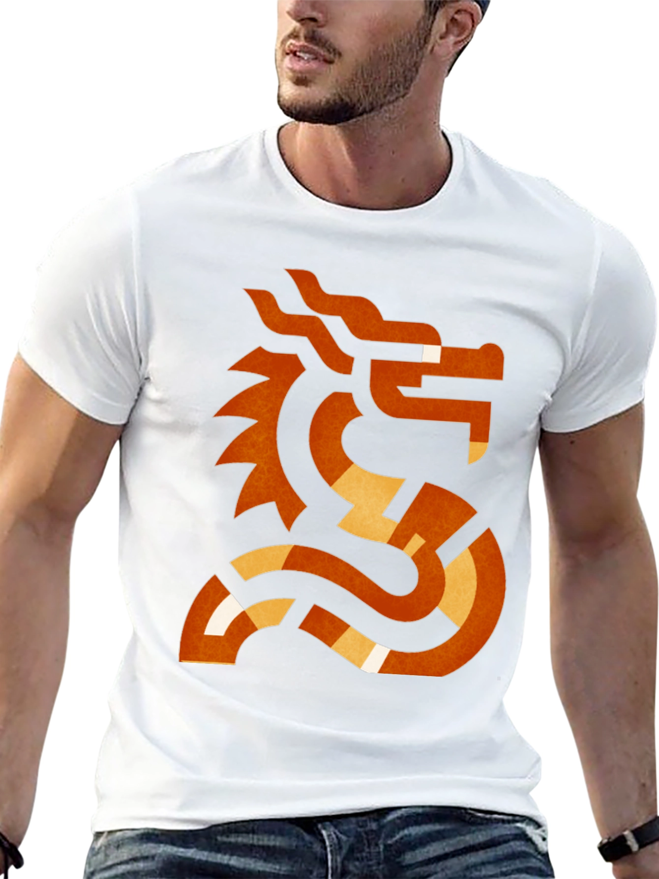 Abstract Dragon Graphic T-Shirt