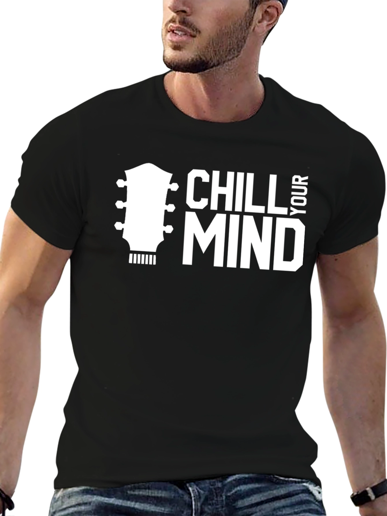 Chill Your Mind Guitar T-Shirt - Black