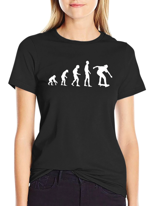 Skateboarding Evolution T-Shirt - Black Cotton Tee