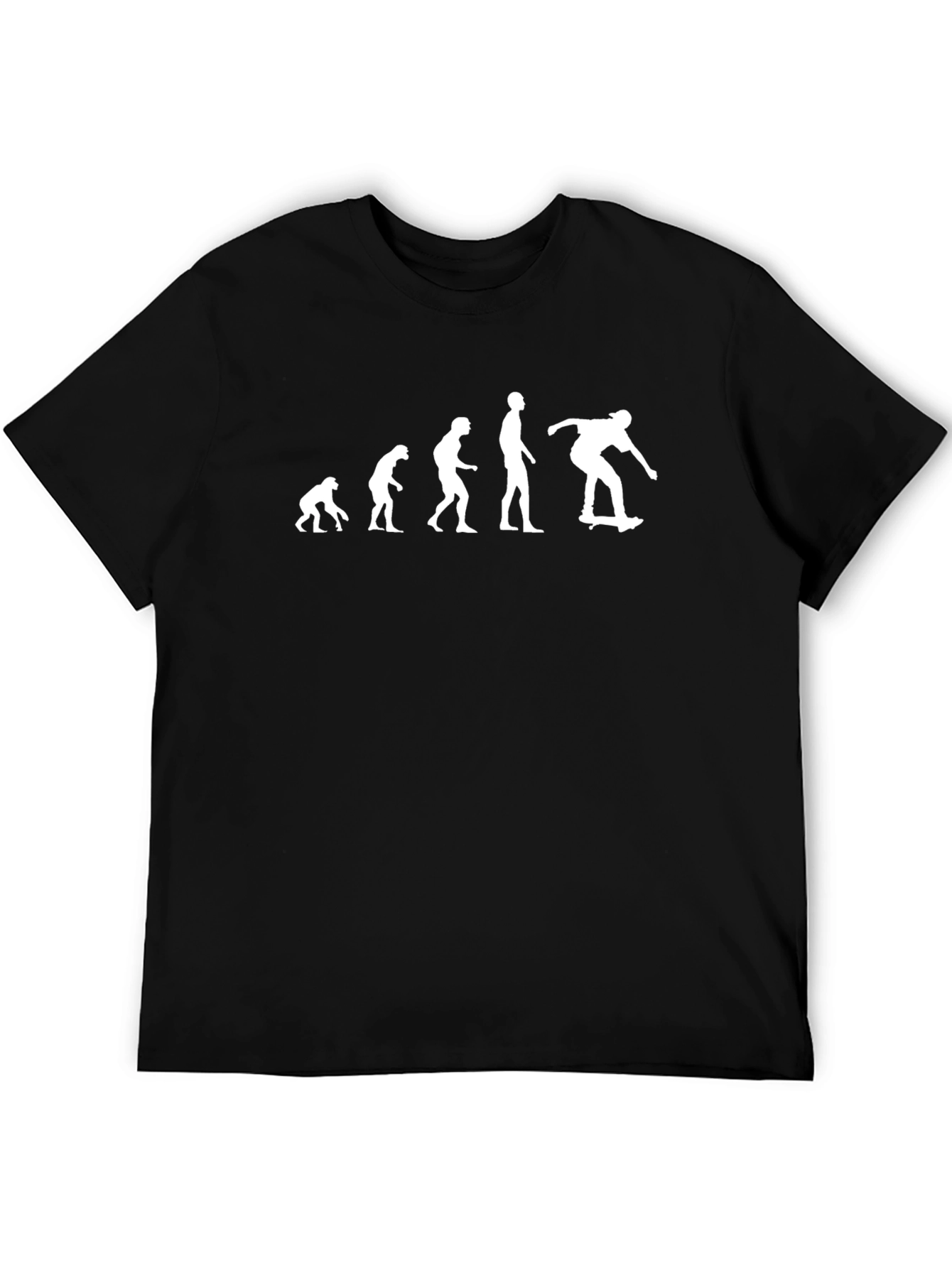 Skateboarding Evolution T-Shirt - Black Cotton Tee