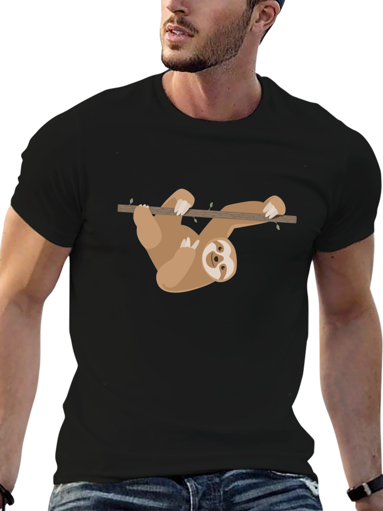 Sloth Hanging T-Shirt - Cute Cartoon Design