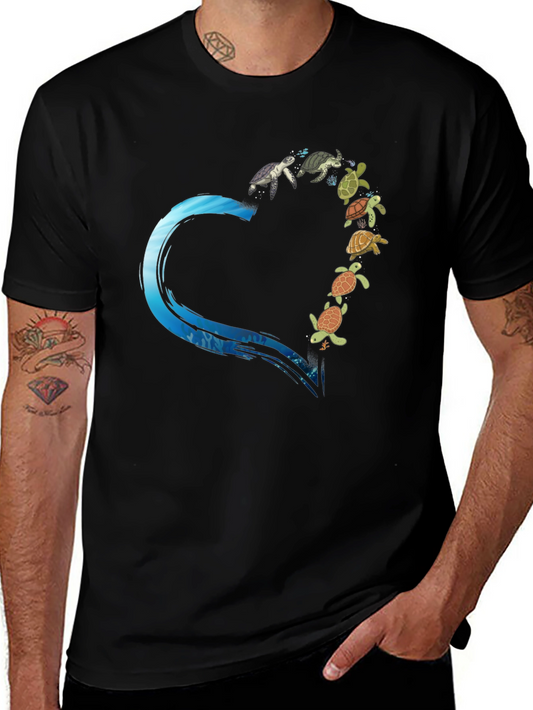 Turtle Love T-Shirt - Ocean Heart Design