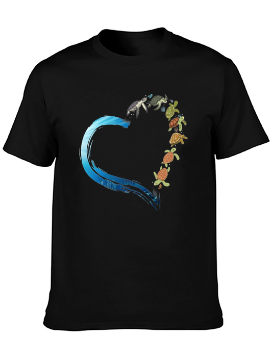 Turtle Love T-Shirt - Ocean Heart Design