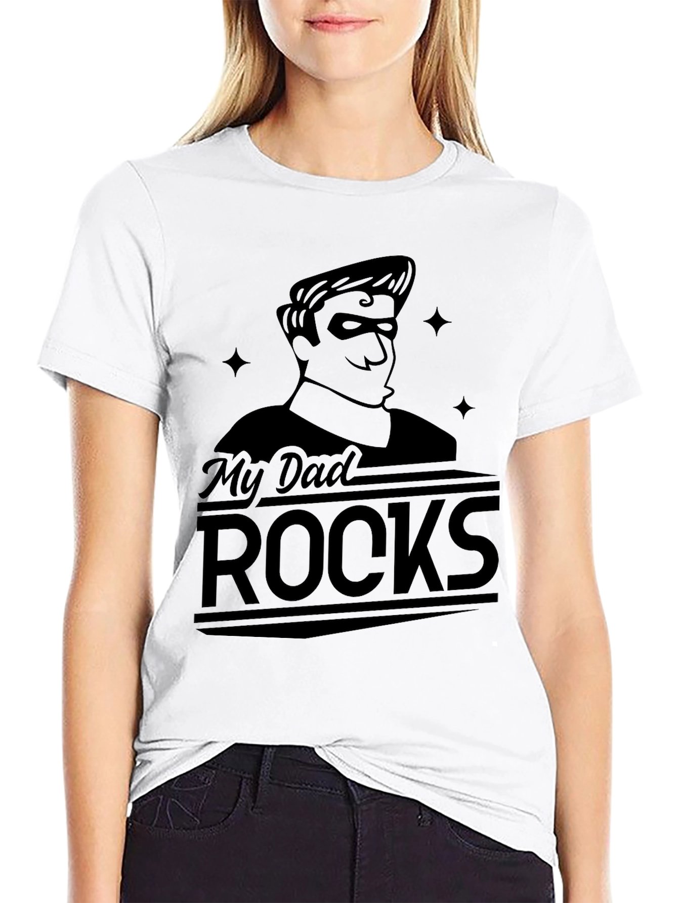 My Dad Rocks - Black Graphic T-Shirt