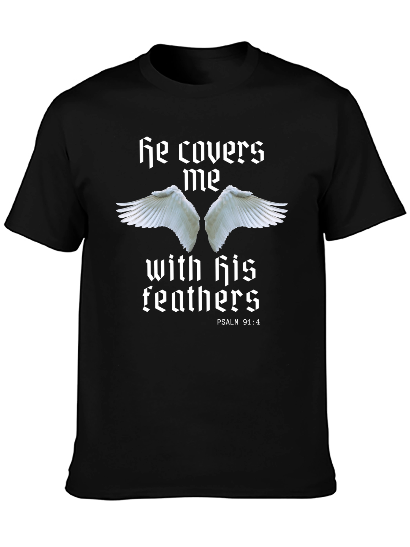 He Covers Me Religious Graphic T-Shirt