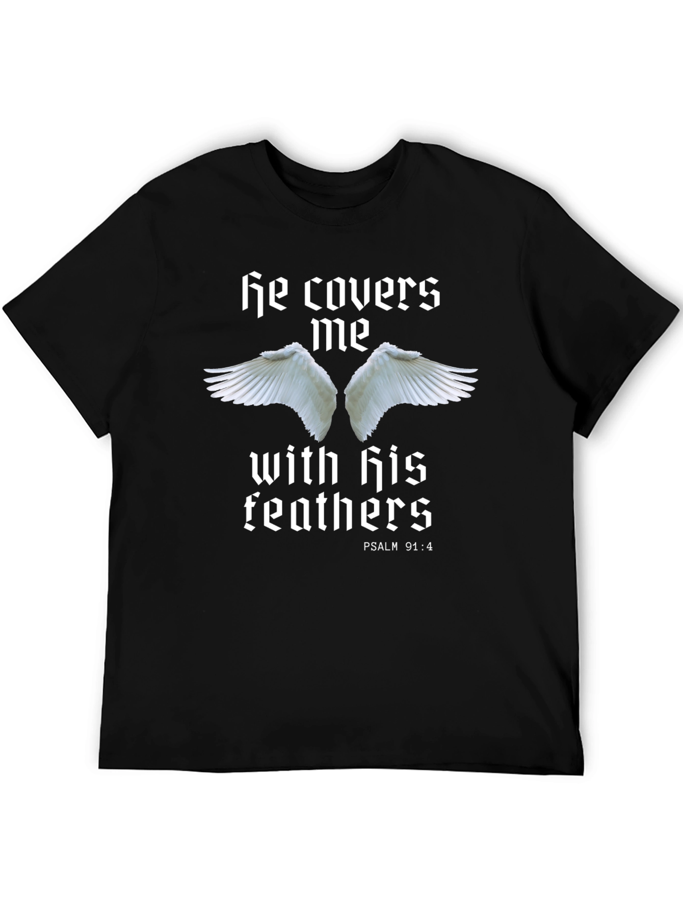 He Covers Me Religious Graphic T-Shirt