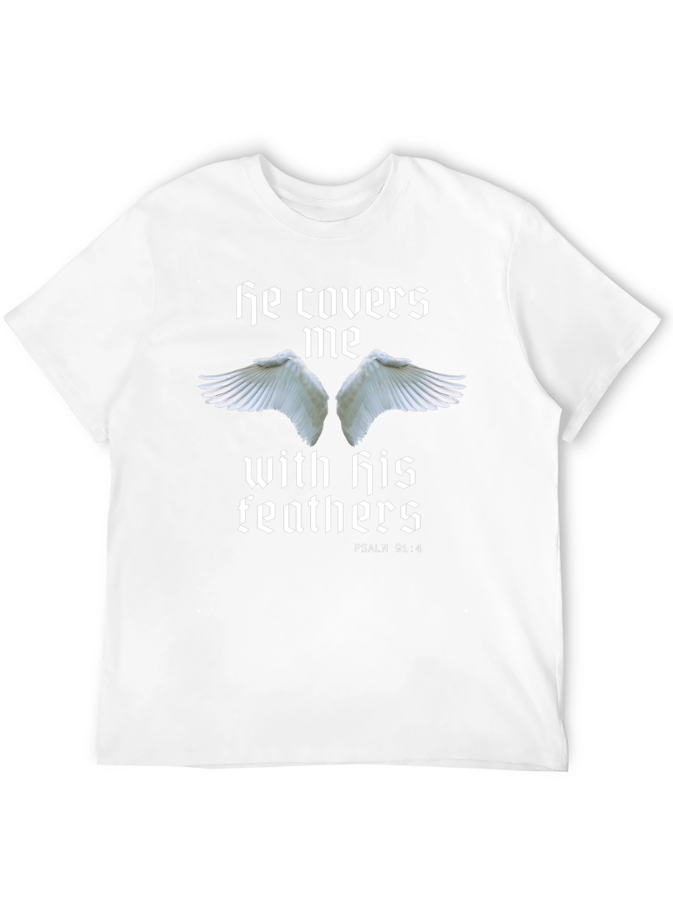 He Covers Me Religious Graphic T-Shirt