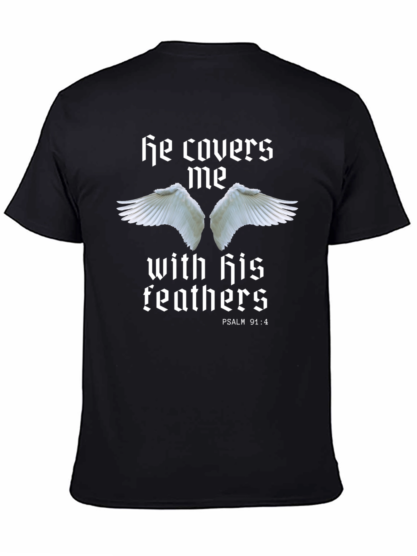 He Covers Me Religious Graphic T-Shirt