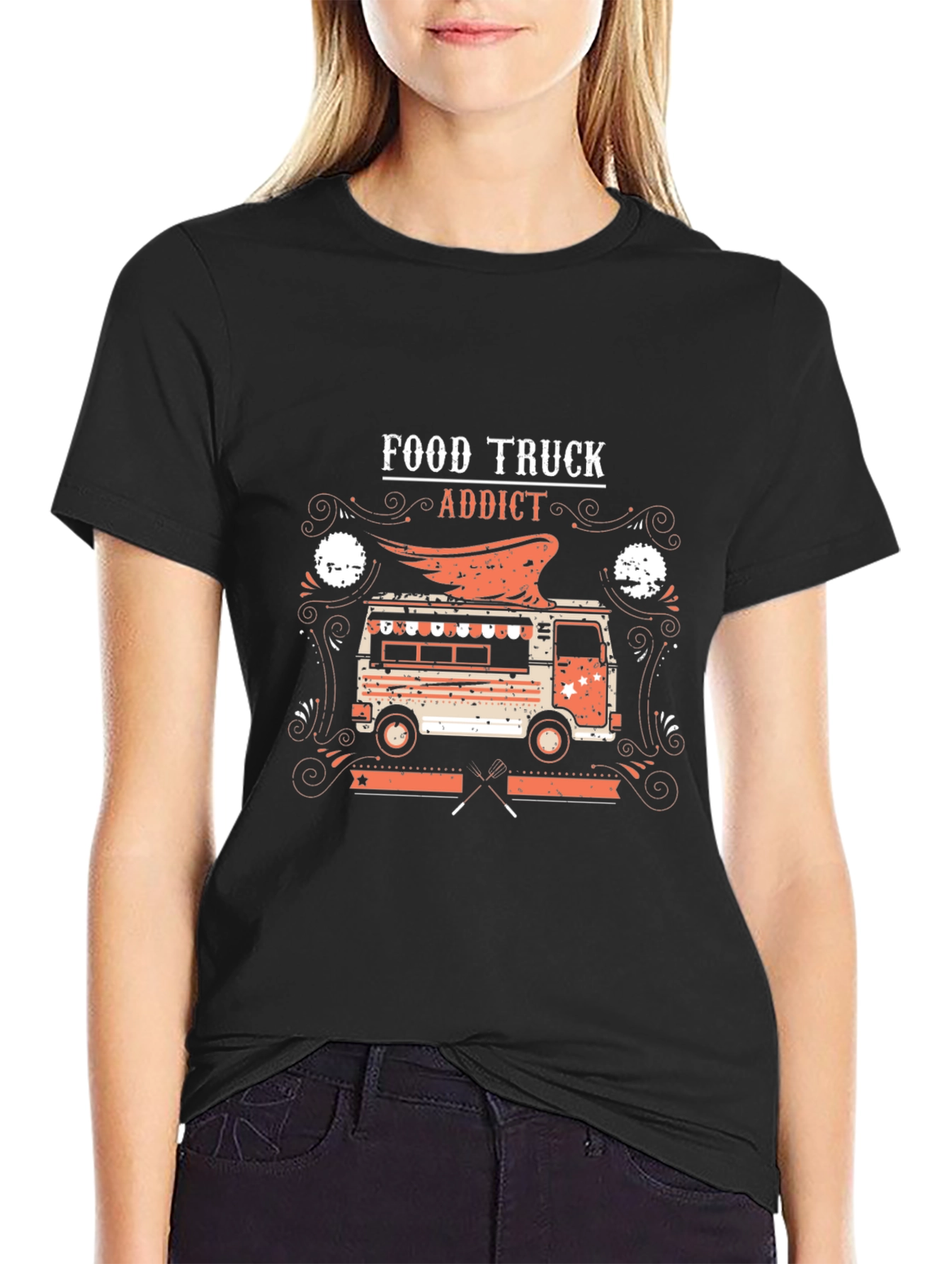 Food Truck Addict Graphic Tee - Black T-Shirt