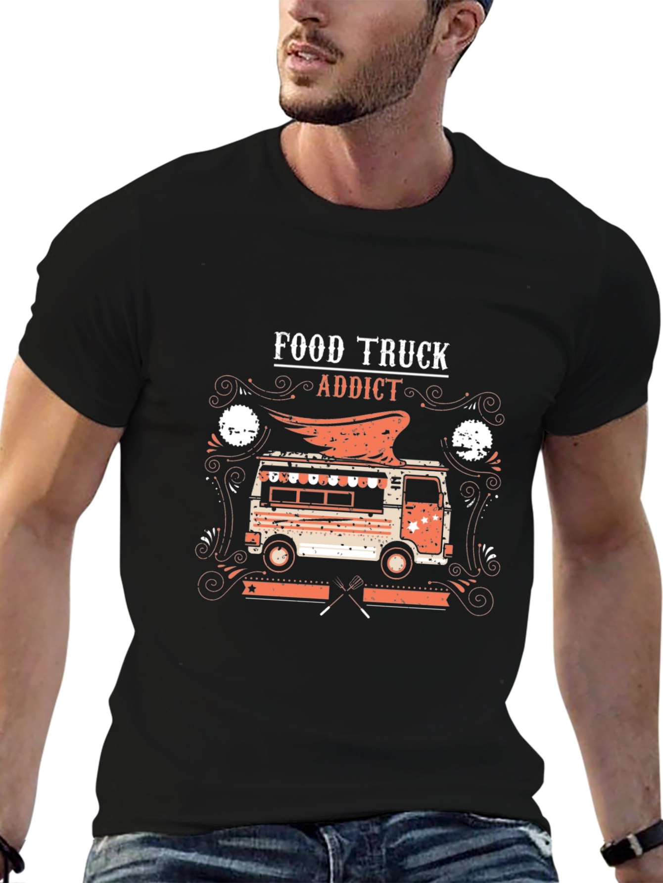 Food Truck Addict Graphic Tee - Black T-Shirt