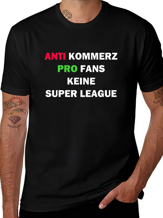 Anti-Kommerz Pro-Fans Super League Graphic Tee