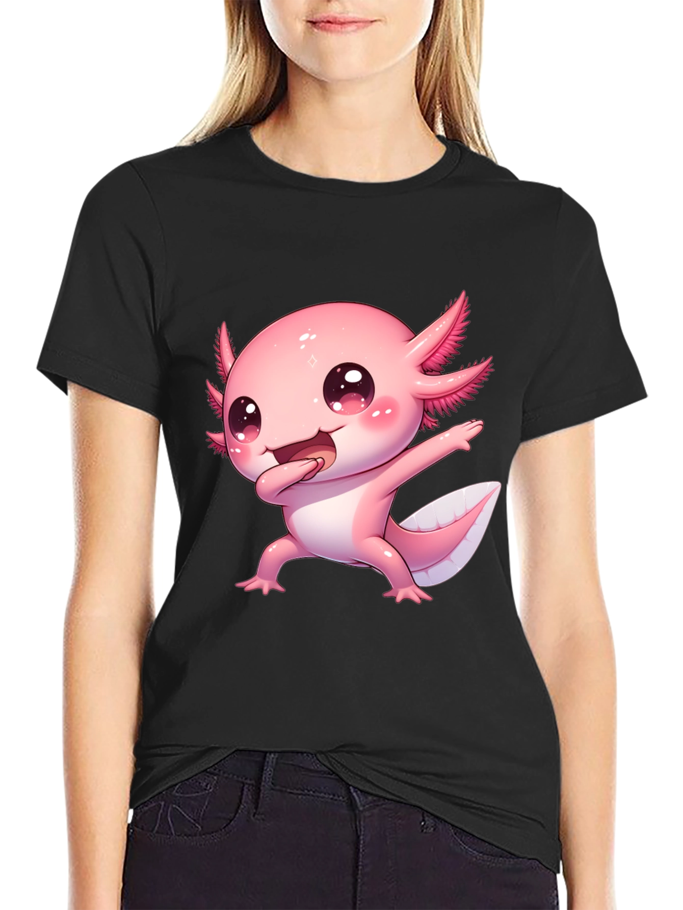 Cute Cartoon Axolotl Graphic Tee