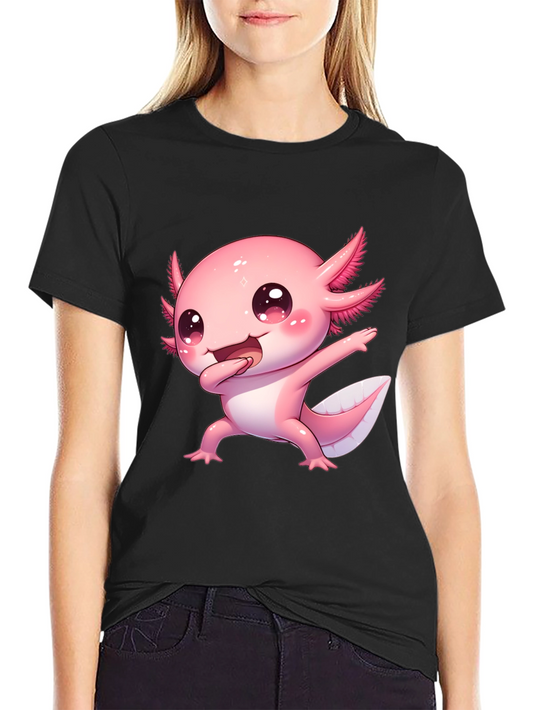 Cute Cartoon Axolotl Graphic Tee