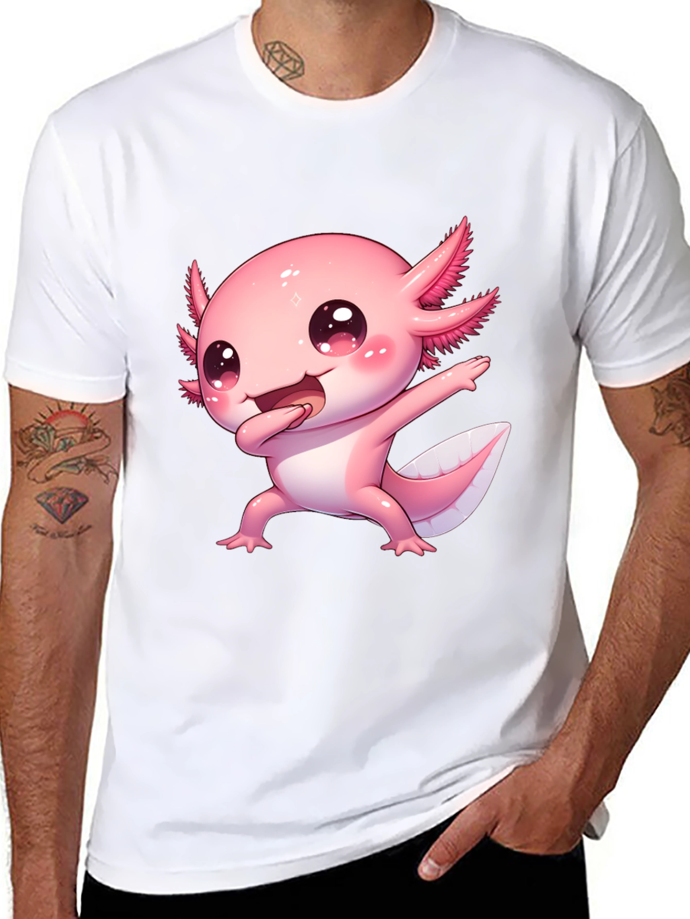 Cute Cartoon Axolotl Graphic Tee